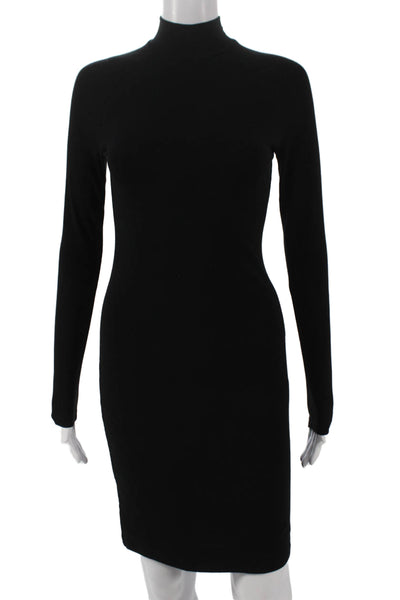 James Perse Womens Bodycon Black Mock Neck Long Sleeve Dress Size 1