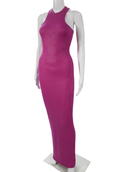 Skims Womens Maxi Dress Pink High Neck Sleeveless Modal Pullover Size S