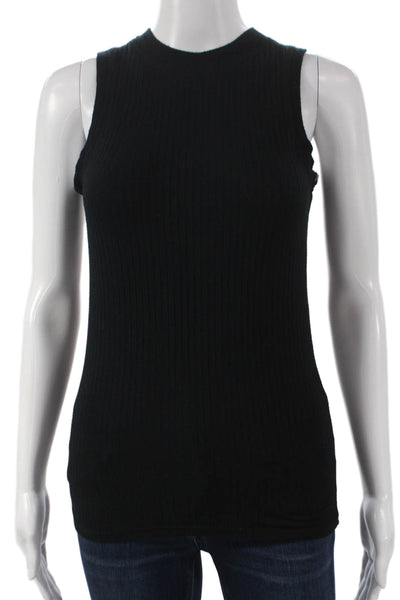 ATM Womens Black High Neck Sleeveless Basic Tank Micromodal Size S