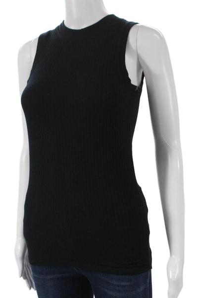 ATM Womens Black High Neck Sleeveless Basic Tank Micromodal Size S