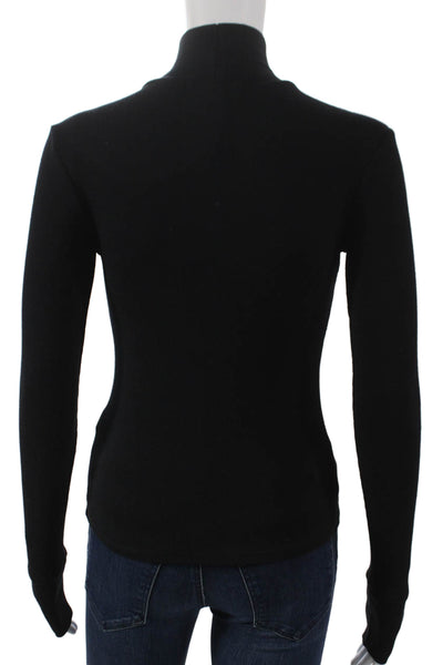 Perfect White Tee Women Basic T-Shirt Black Turtleneck Long Sleeve Size S