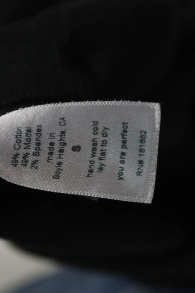 Perfect White Tee Women Basic T-Shirt Black Turtleneck Long Sleeve Size S