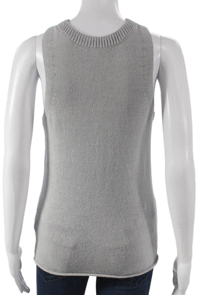 Brochu Walker Womens Basic Halter Linen Tank Gray Sleeveless Size XS
