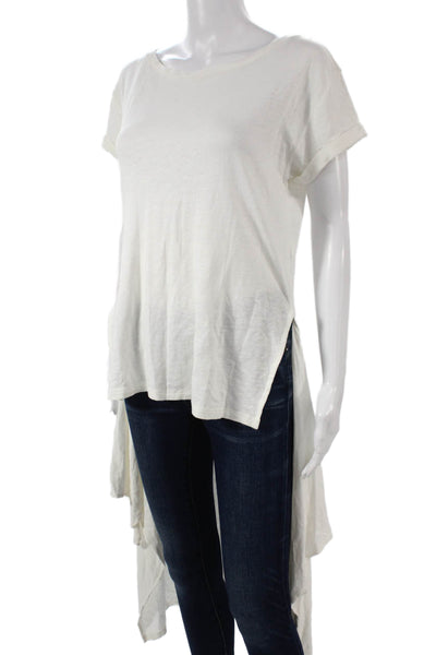 Polo Ralph Lauren Womens Tunic White Linen Round Neck Short Sleeve Size XS