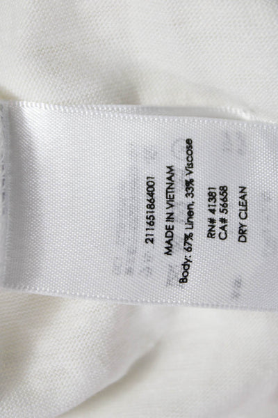 Polo Ralph Lauren Womens Tunic White Linen Round Neck Short Sleeve Size XS
