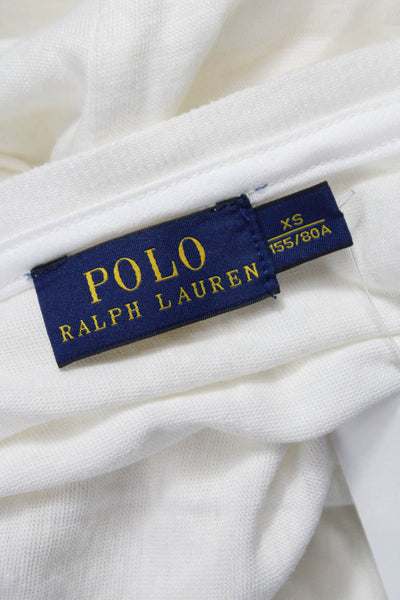 Polo Ralph Lauren Womens Tunic White Linen Round Neck Short Sleeve Size XS