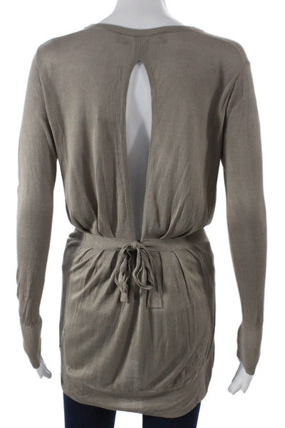 Paul Smith Women V Neck Viscose Pullover Sweater Gray Long Sleeve Size S