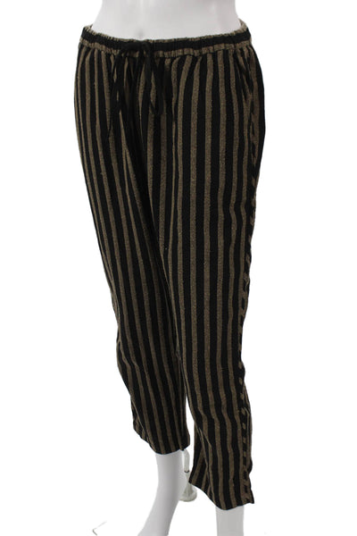 Xirena Women Black Striped Cotton Jogger Pants Drawstring Size S