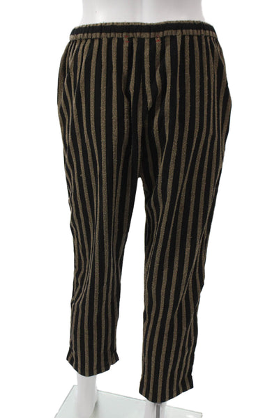 Xirena Women Black Striped Cotton Jogger Pants Drawstring Size S