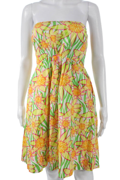 Lily Pulitzer Womens Floral Off Shoulder Cotton Sundress Multicolor Size 4