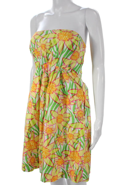 Lily Pulitzer Womens Floral Off Shoulder Cotton Sundress Multicolor Size 4