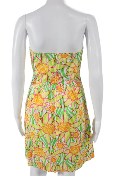 Lily Pulitzer Womens Floral Off Shoulder Cotton Sundress Multicolor Size 4