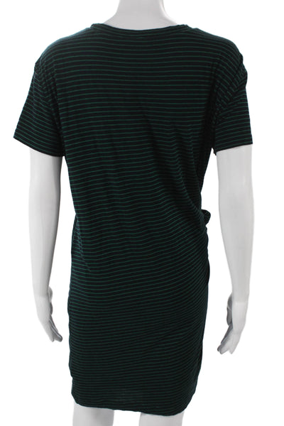 Vince Womens Black Striped T-Shirt Dress 100% Cotton Short Sleeve Size M
