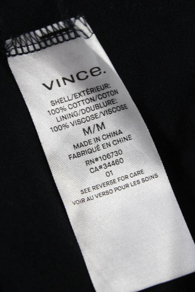 Vince Womens Black Striped T-Shirt Dress 100% Cotton Short Sleeve Size M