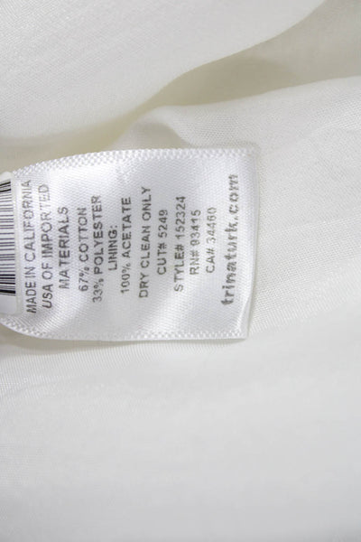 Trina Turk Women Shift Dress White V-Neck Short Sleeve Geometric Size 8