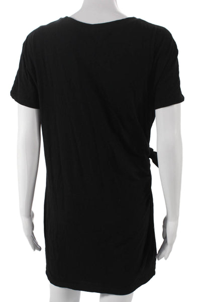Vince Womens T-Shirt Dress Black Cotton Short Sleeve Round Neck Size M