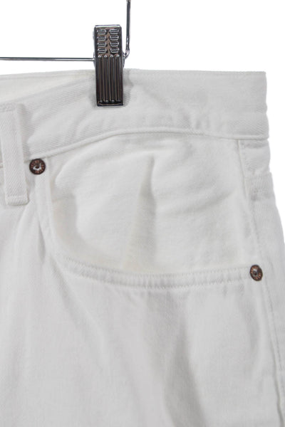 Agolde Womens Long Straight Pencil Skirt White Cotton Button Size 33