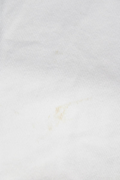 Agolde Womens Long Straight Pencil Skirt White Cotton Button Size 33
