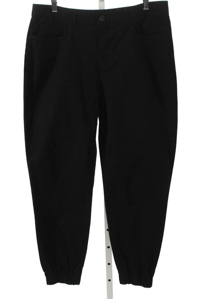 L'Agence Womens Jogger Pants Black Cotton Zip Size 30