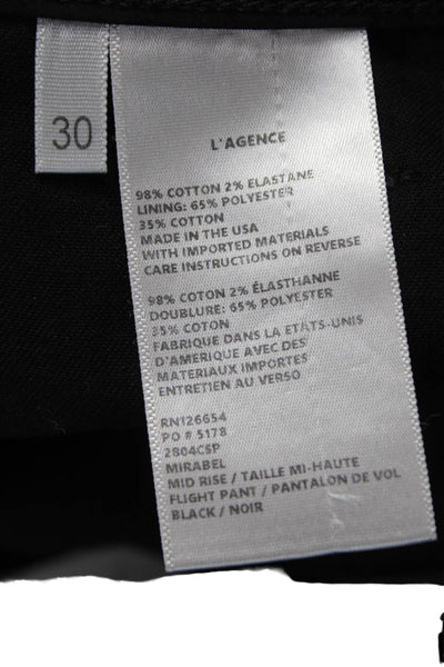 L'Agence Womens Jogger Pants Black Cotton Zip Size 30