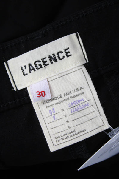 L'Agence Womens Jogger Pants Black Cotton Zip Size 30