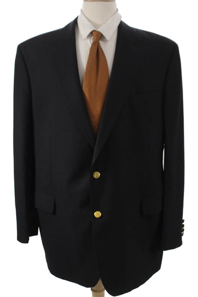 Brooks Brothers Mens Black Wool Blazer Button Size 48