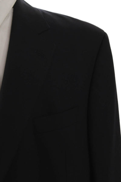 Brooks Brothers Mens Black Wool Blazer Button Size 48