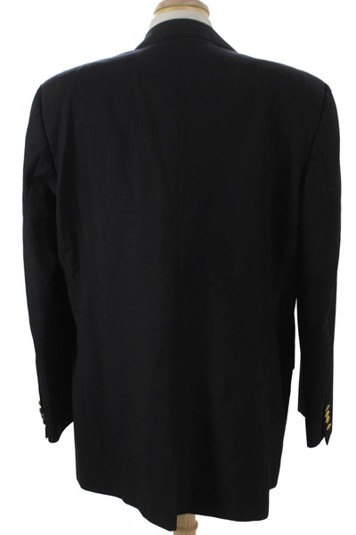 Brooks Brothers Mens Black Wool Blazer Button Size 48