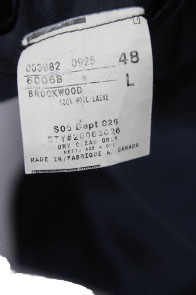Brooks Brothers Mens Black Wool Blazer Button Size 48