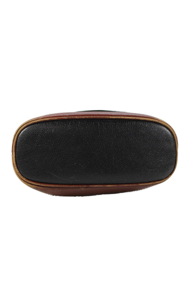 Bally Womens Leather Two-Toned Shoulder Bag Black