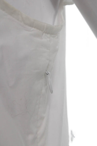 J Crew Womens Trapeze Swing Dress White High Neck Sleeveless Cotton Size 2XS