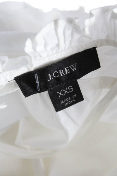J Crew Womens Trapeze Swing Dress White High Neck Sleeveless Cotton Size 2XS