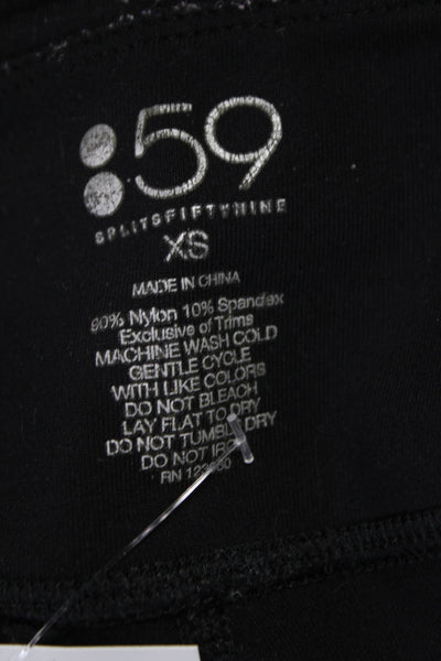 Splits59 Women Capri Leggings Black Spotted 90% Nylon Size XS
