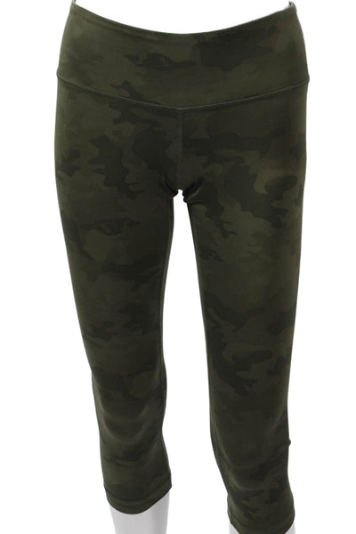 Lululemon Womens Capri Leggings Camouflage Green Nylon Size 4