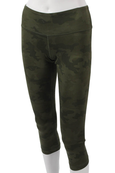 Lululemon Womens Capri Leggings Camouflage Green Nylon Size 4