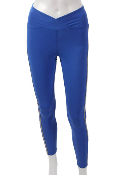 Year Of Ours Women Ankle Leggings Blue Nylon Solid Size XS