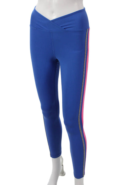 Year Of Ours Women Ankle Leggings Blue Nylon Solid Size XS