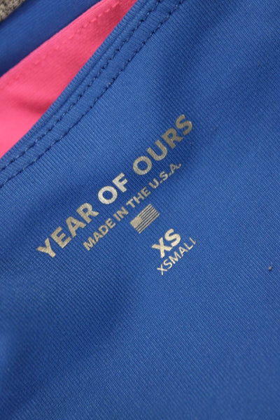 Year Of Ours Women Ankle Leggings Blue Nylon Solid Size XS