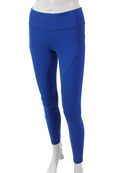 Lululemon Women Ankle Leggings Blue Nylon Solid Size 4