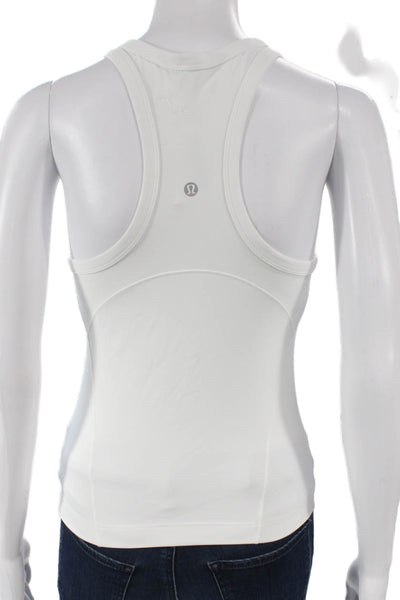 Lululemon Womens White Basic Sleeveless Nylon Tank Round Neck Size S