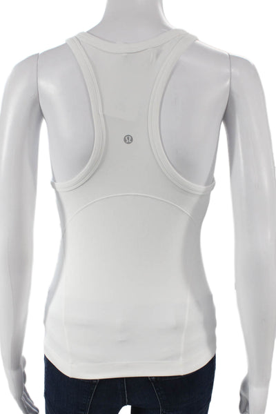 Lululemon Womens Basic Tank White Nylon Sleeveless Round Neck Summer Size S