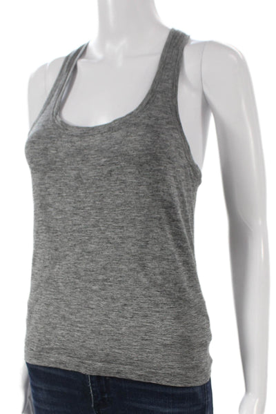 Lululemon Women Gray Scoop Neck Sleeveless Basic Tank Nylon Pullover Size S