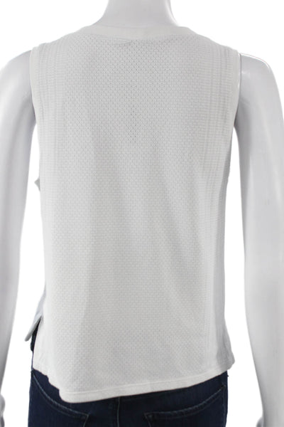 Lululemon Womens Cropped Sleeveless Tank White Nylon Crewneck Size S