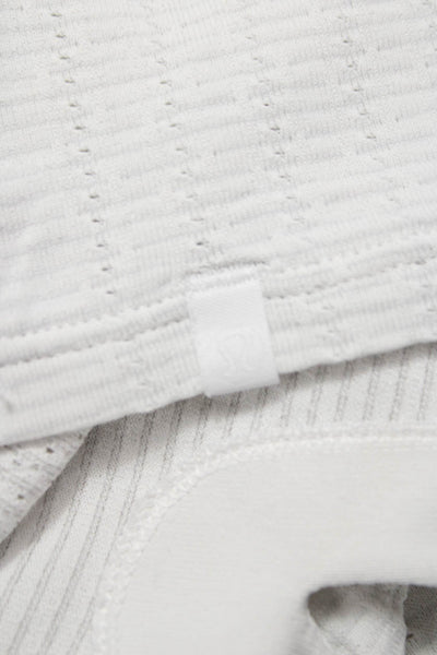 Lululemon Womens Cropped Sleeveless Tank White Nylon Crewneck Size S