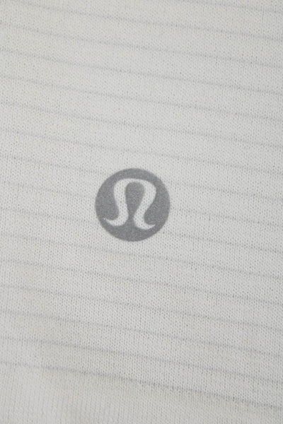 Lululemon Womens Striped Nylon Crew Neck Sleeveless Basic Tank White Size S