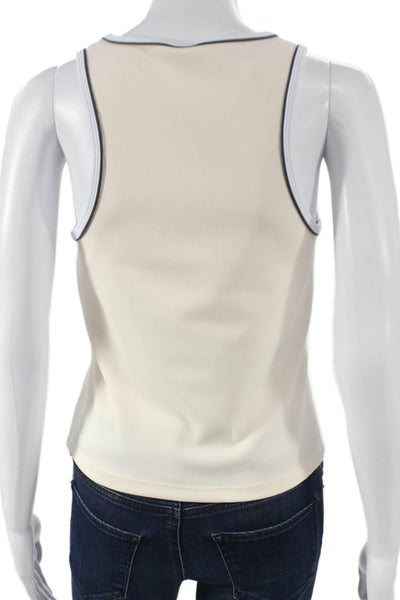 PE Nation Womens Basic Scoop Neck Sleeveless Nylon Tank Beige Size L