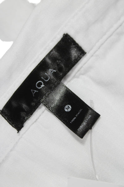 Aqua Womens Tencel Collared Sleeveless Button-Up White Size M