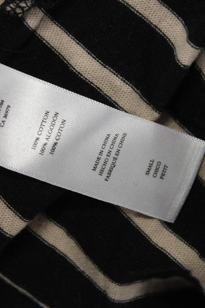 Rails Womens Maxi Dress Black Cotton Striped Crew Neck Sleeveless Size S