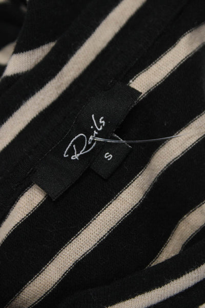 Rails Womens Maxi Dress Black Cotton Striped Crew Neck Sleeveless Size S