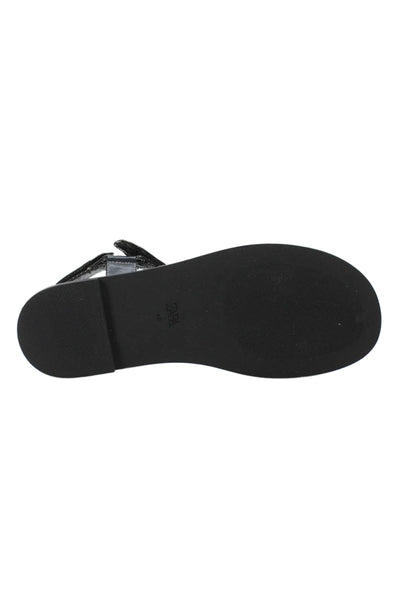 Zara Womens Contrast Stitch Detail Sandals Black Size 10